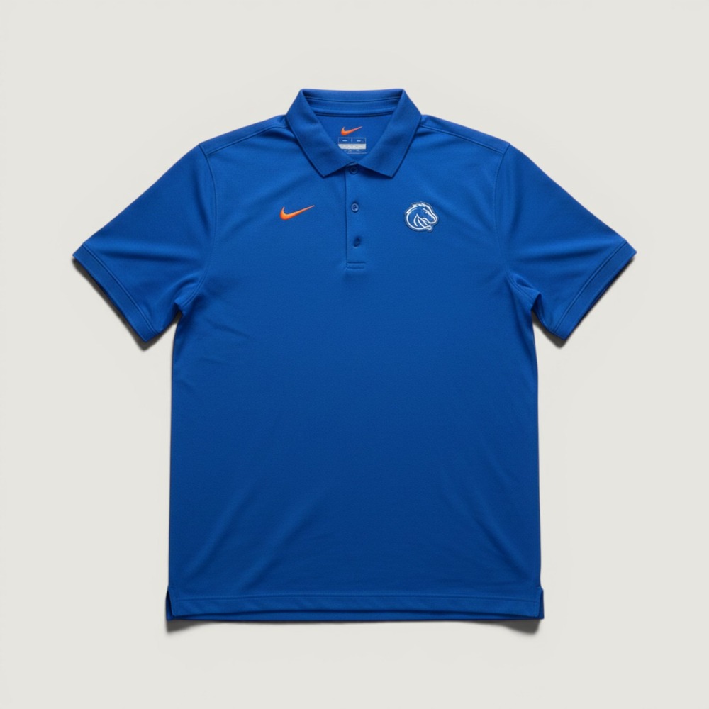 Nike Boise State Broncos Dri-FIT Polo Shirt Mens Medium Blue Short Sleeve NCAA